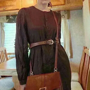 Banana Republic brown long sleeve midi dress small NWT